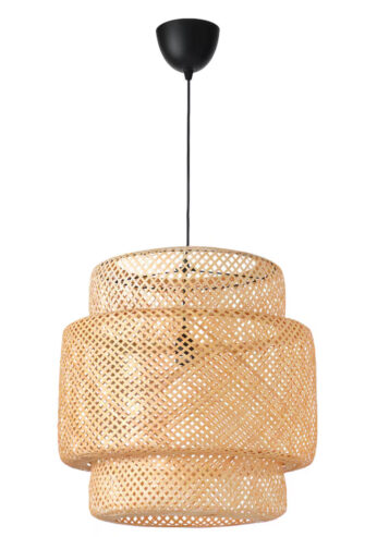 Lámpara de techo, bambú/a mano, 50 cm