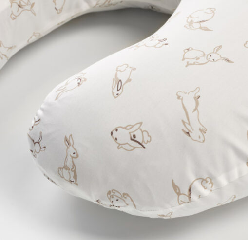 Funda almohada lactancia, motivo conejo/blanco, 60x50x18 cm