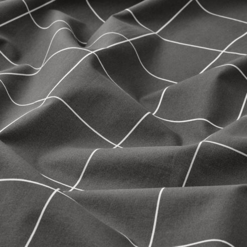 Funda nórdica+2 fundas almohada, blanco negro/a cuadros, 240×220/50×60 cm